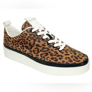 Via Spiga Women's Leopard-Print Platform Sneaker in Brown and White